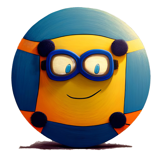 Bouncer, the cheerful water polo ball mascot with goggles, representing SDWP